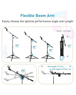 GMS-04 - SOPORTE DE MICRO CON SOPORTE TELEFONO / TABLET GUITTO CON PINZAS PARA MICRO Y FUNDA